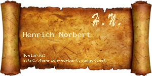 Henrich Norbert névjegykártya